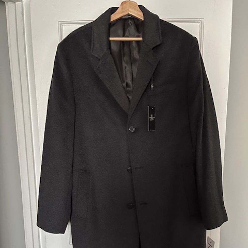 LONDON FOG Men Signature Wool-Blend Overcoat
